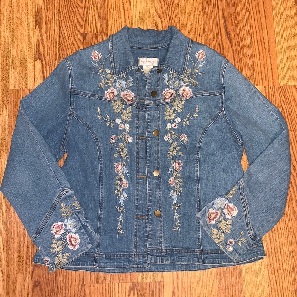 SUSAN BRISTOL FLORAL JEAN JACKET-AMAZING CONDITION!